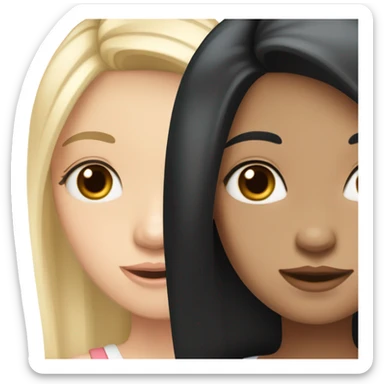 a sweet looking girl with pale skin with a little tan . long black hair thats straight with almond shaped , brown, dark eyes ￼ sticker