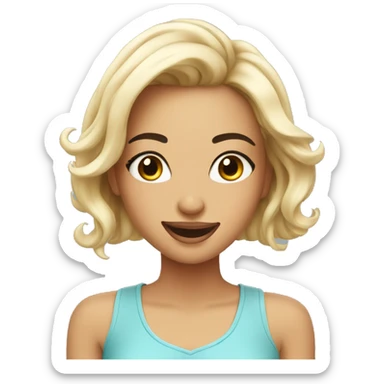 Beauty girl with smile and eyelashes sticker