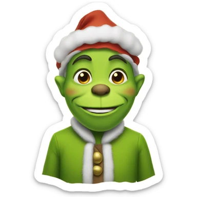 A pilgrim dressed as the grinch sticker