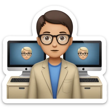 a person entering a computer room in an organized manner sticker