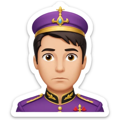 old adult prince eric with serious facial expression and prince uniform sticker