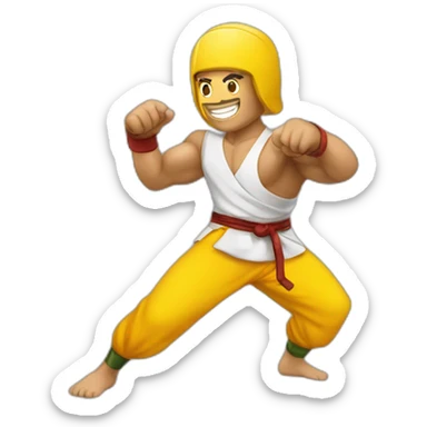 Smily face Emoji capoeira fighter sticker