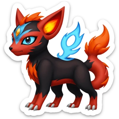 Meloetta-Litten-Guilmon-Darkrai-Pokémon-Fakémon-fusion-hybrid-creature sticker