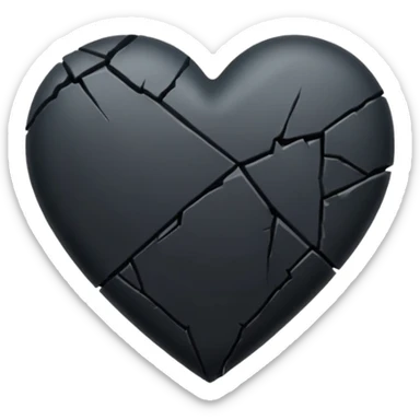 Black heart broken sticker