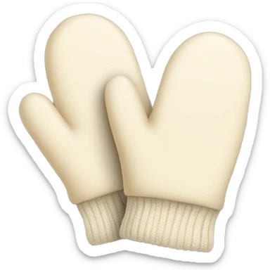 Cream colored mittens sticker