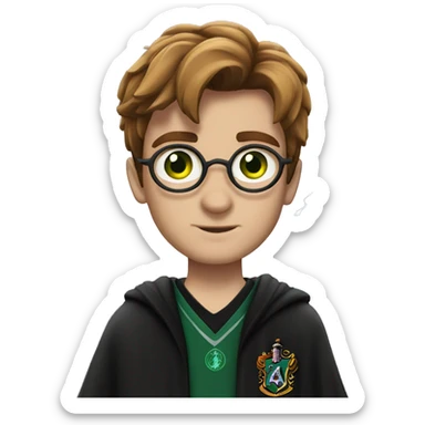Harry potter with green eyes and lightning scar sticker