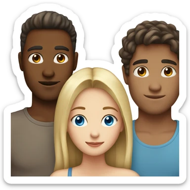 Couple with a blonde blue eyed girl and a brown haired guy sticker