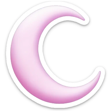 Pink crescent moon with sparkly white clouds sticker