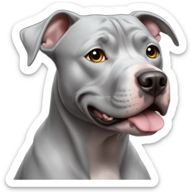dog pitbull gray totally sticker