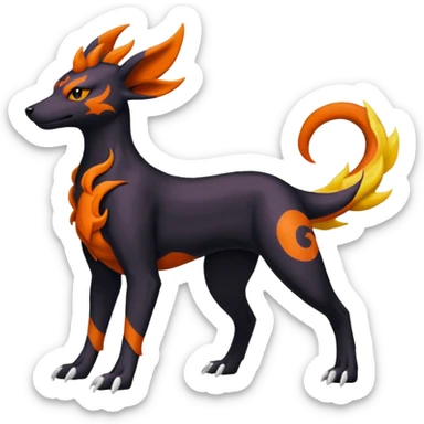 
Canine-Houndoom-Bayleaf-Salandit-Noibat-Flareon-Fakémon-fusion (full body) sticker