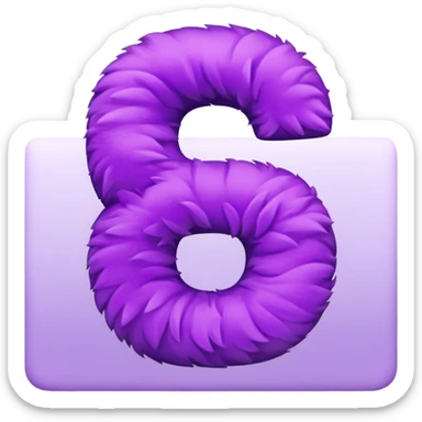 The fluffy letter S is purple in color sticker