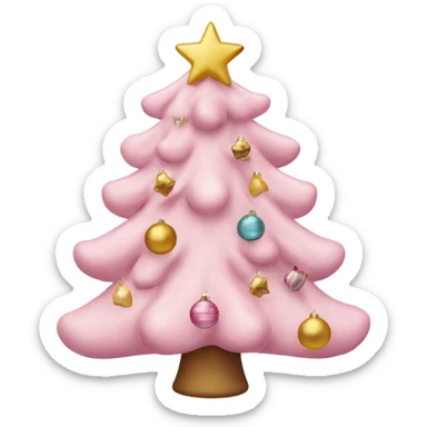 Light pink Christmas tree with ornaments on it sticker