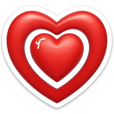 un corazon rojo con la letra f en el centro pero para un emoji{ sticker