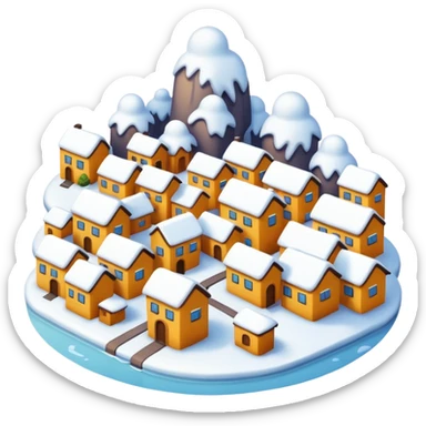 ciudad con nieve  sticker
