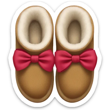 Ugg slippers with bow sticker
