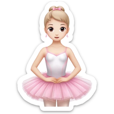 white pink soft ballerina  sticker