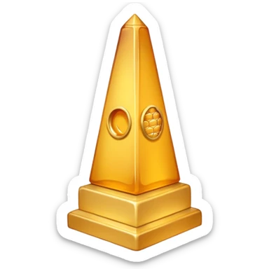 gray obelisk with honey sticker