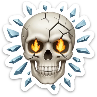 Skull with head explode sticker