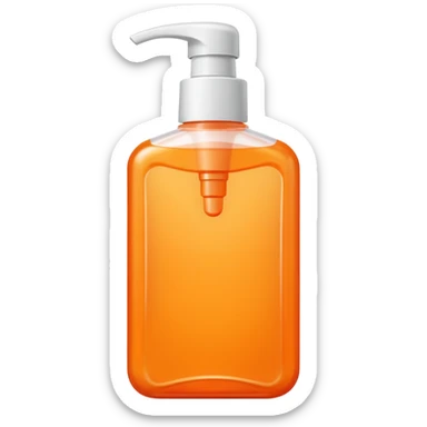 Square-shaped orange-colored shampoo - No product description sticker