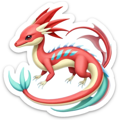 Meloetta-Milotic-Inteleon-Heliolisk-Helioptile-Salamence-Salandit-Latias-Fakémon-creature-hybrid sticker