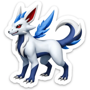Garurumon-Zangoose-Absol-fusion-hybrid-creature (full body) sticker