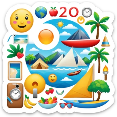 An extremely detailed lifestyle vision board collage for the year 2026. sticker