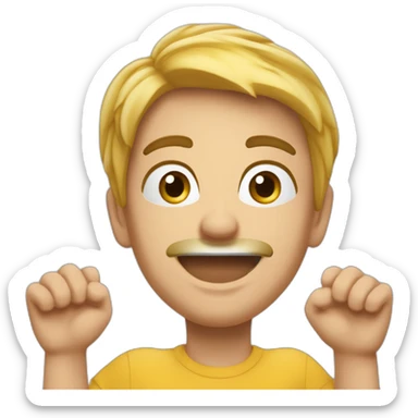 Je voudrais un émoticône qui montre quelqu'un sautant de joie, comme s'il venait de remporter une grande victoire ! sticker