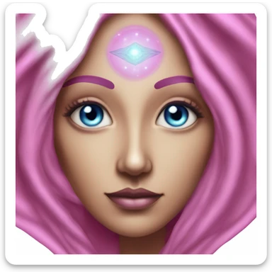 Pleiadian woman female third eye pink sticker