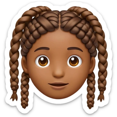 poo emoji with braids sticker