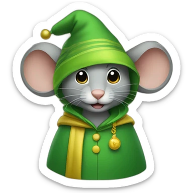 old jerry mouse with green hat and yellow Abaya sticker