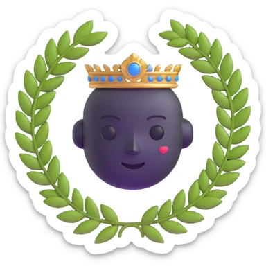 chatbot with laurel wreath, classic Greek features sticker