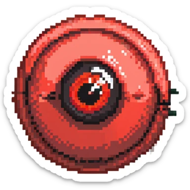 red round eyeball with black sharp pupils sticker
