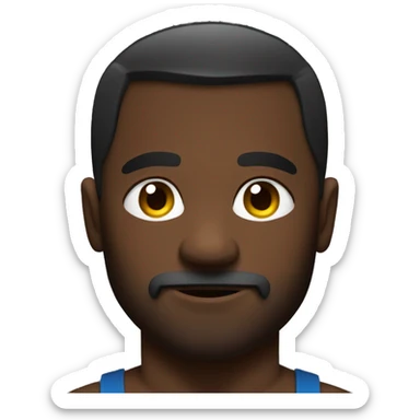 Make me an emoji that mixes weight training with crossfit, make the emoji of a dark-skinned man sticker