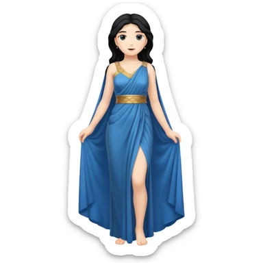 greek goddess black hair full length sticker