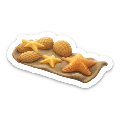 Playa, atardecer playero, arena, conchas de mar,  sticker