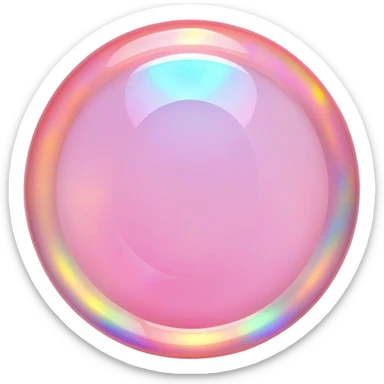 round cut pink opal gemstone with vibrant holographic fire and color play sticker