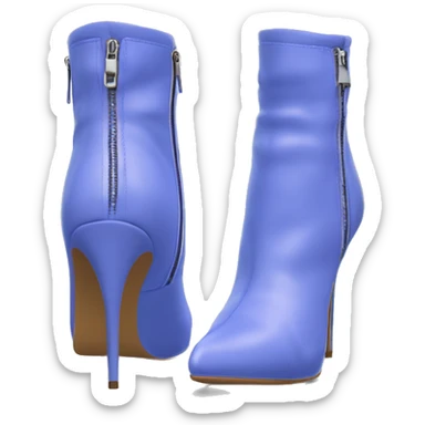 Realistic isolated top view of a pair of periwinkle zippered stiletto ankle bootie boots.  sticker