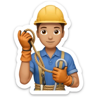 can you make a generic emoji of an individual (who works on a dock, but do not generate the dock itself) holding a rope neatly coiled in their hands? sticker