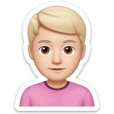 Memoji baju pink muka warna sticker