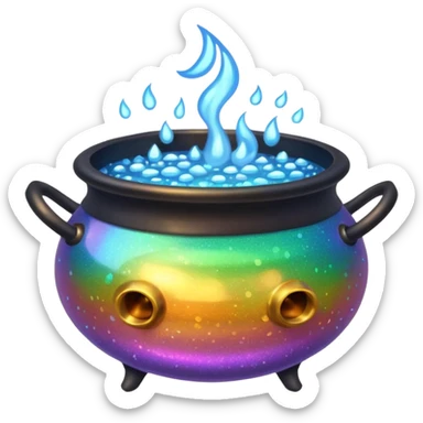 glitter cauldron sticker