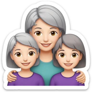 A mum with short Gray hair and her two adult daughters sticker