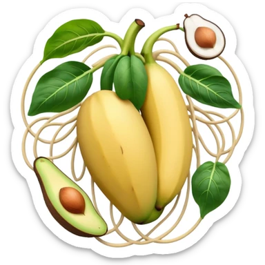 Banana, avocado, potato, spinach, coconut, white beans, and melon surrounding a glowing heart and nervous system network. Gentle electrical waves flow from the foods to the organs and muscles, illustrating how potassium maintains fluid balance and electrical stability throughout the body. sticker