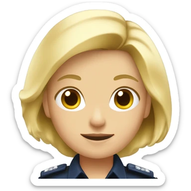 blonde police officer girl sticker