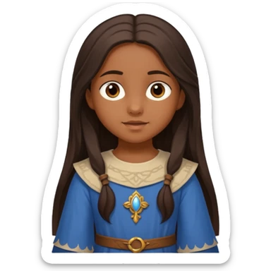 Petite fille brune de 8 ans à l'époque du Moyen âge. sticker