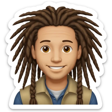 light skin man with dreadlocks sticker