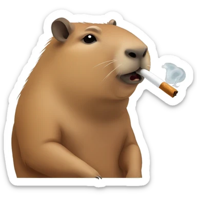Capybara smoking sticker
