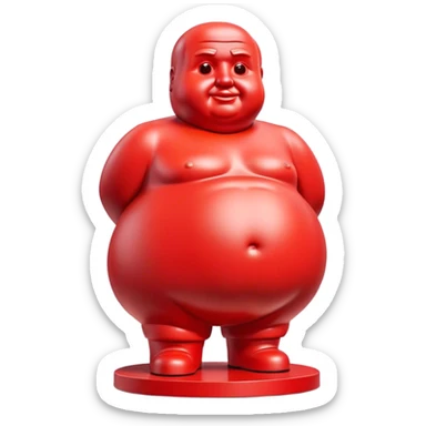 Cinematic Realistic Botero Sculpture Emoji, depicted as an exaggerated voluminous sculpture in the signature style of Fernando Botero, rendered with rich textures and vibrant artistic lighting that captures its playful grandeur. sticker
