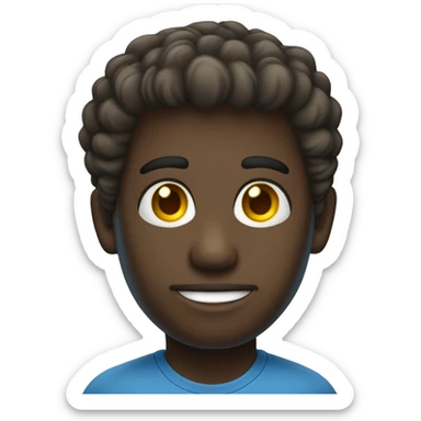 menino pele bege cabelo amarelo  olho azul sticker