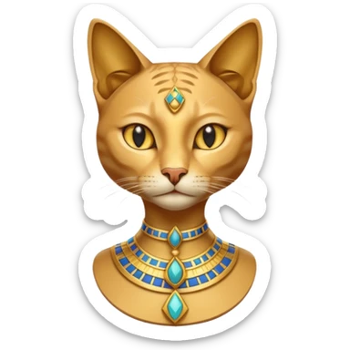 cat wear Bust of Nefertiti sticker