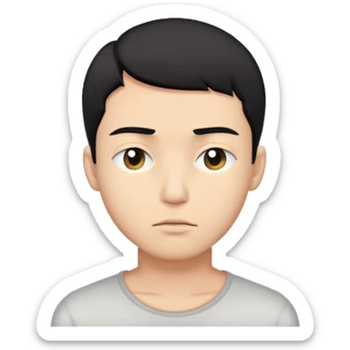 Short black haired male with one eye clearly closed, young man with short black hair closing one eye deliberately sticker